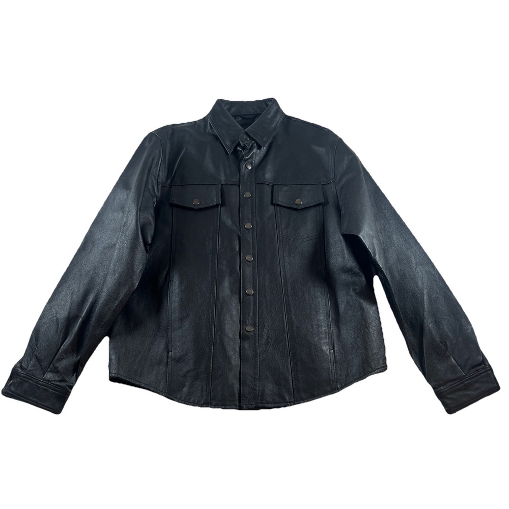 BIKERS CLUB BLACK LEATHER MOTORCYCLE‎ JACKET COAT  SZ. S NWOT UNISEX